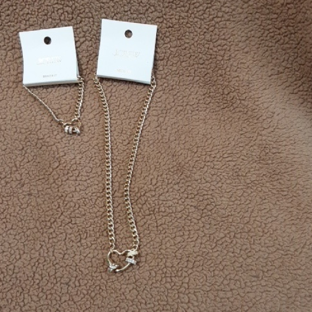 J. Crew Silver Heart Necklace